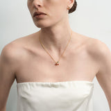 Cherry Garnet Pendant Gold Chain Necklace