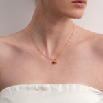 Cherry Garnet Pendant Gold Chain Necklace gembea jewelry