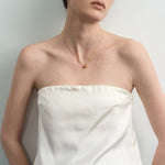 Cherry Garnet Pendant Gold Chain Necklace gembea jewelry