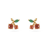 Cherry Garnet Stud Earrings gembea jewelry