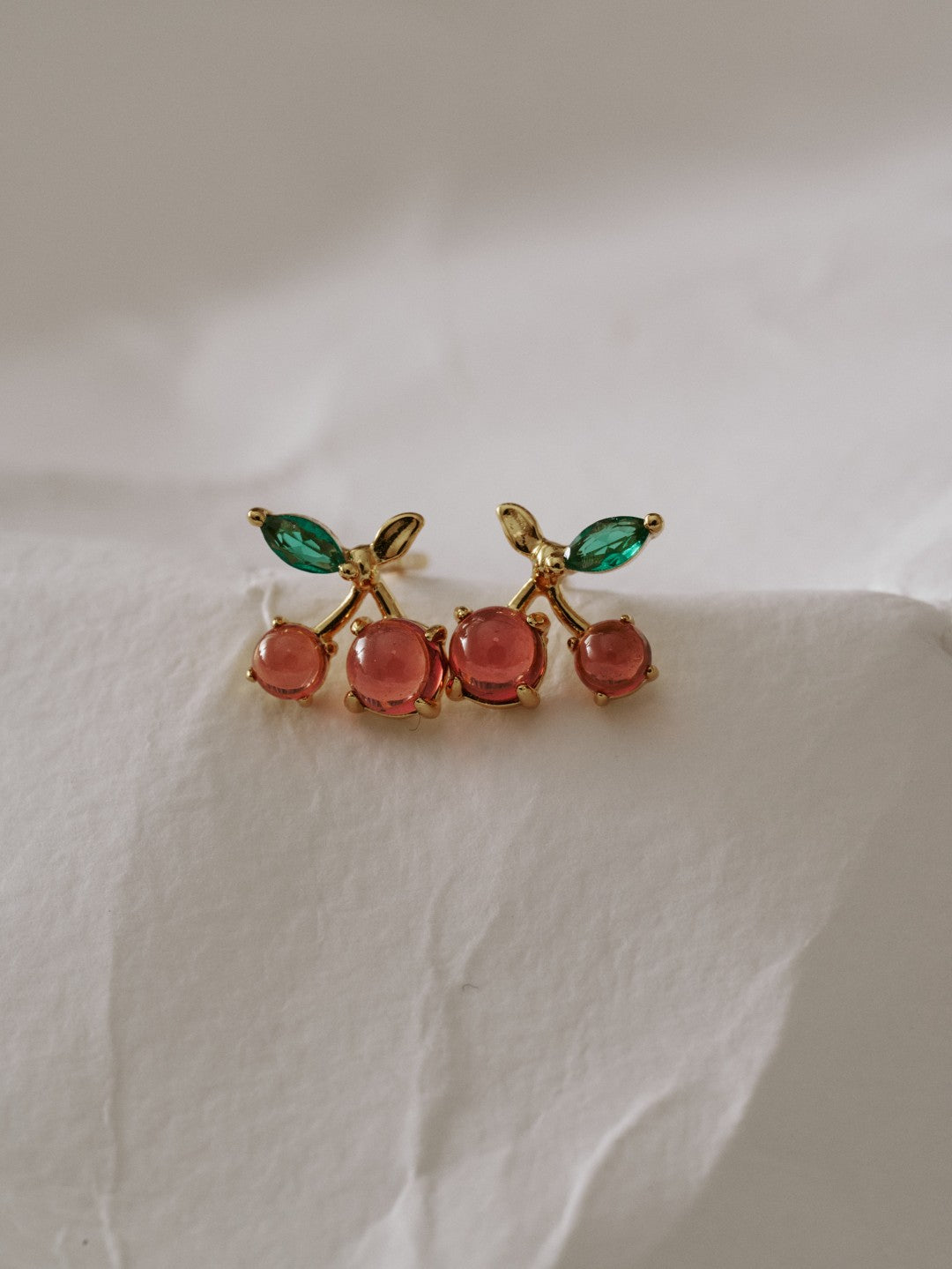 Cherry Garnet Stud Earrings gembea jewelry