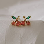 Cherry Garnet Stud Earrings gembea jewelry