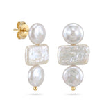 Circle Baroque Pearl Drop Earrings gembea jewelry