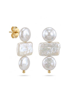 Circle Baroque Pearl Drop Earrings gembea jewelry