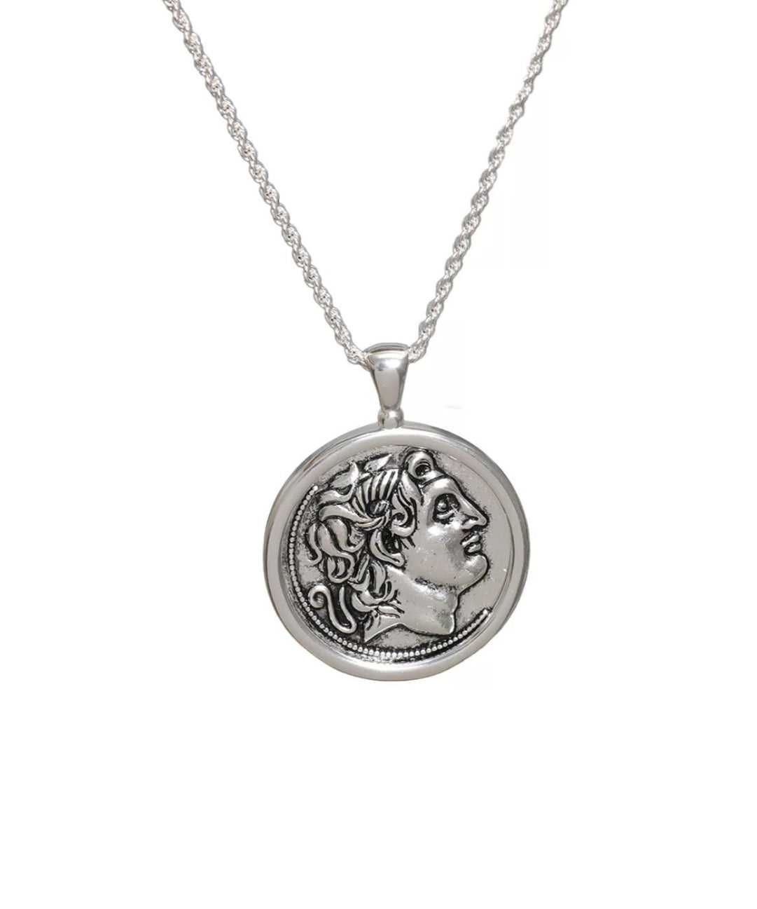 Classic Alexander Silver Coin Plus Necklace gembea jewelry