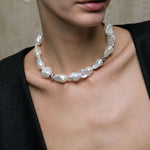Classic Elegant Baroque Pearl Beaded Choker Necklace gembea jewelry