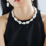 Classic Elegant Baroque Pearl Beaded Choker Necklace gembea jewelry