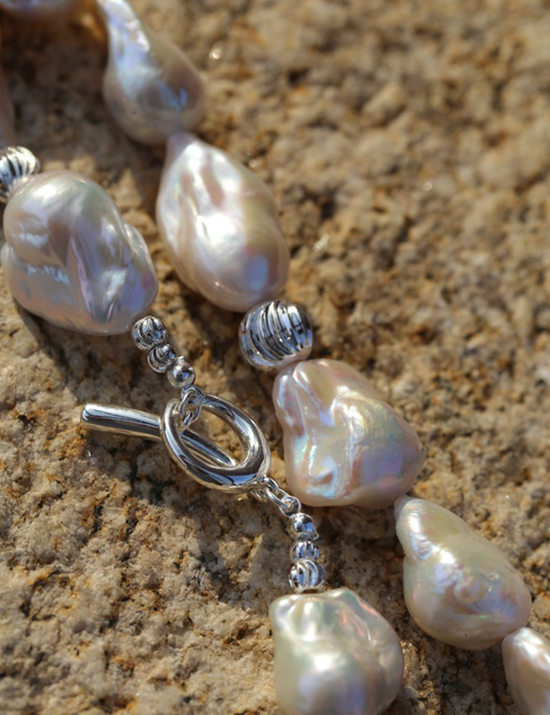 Classic Elegant Baroque Pearl Beaded Choker Necklace gembea jewelry