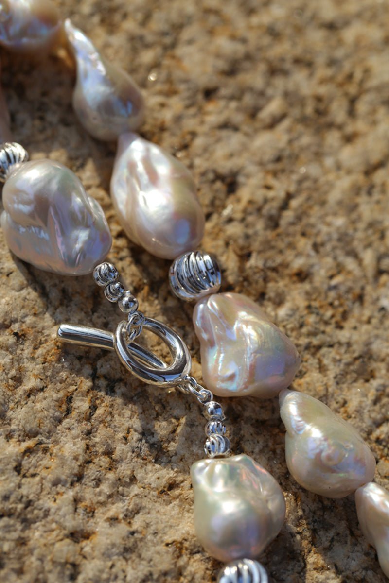 Classic Elegant Baroque Pearl Beaded Choker Necklace gembea jewelry