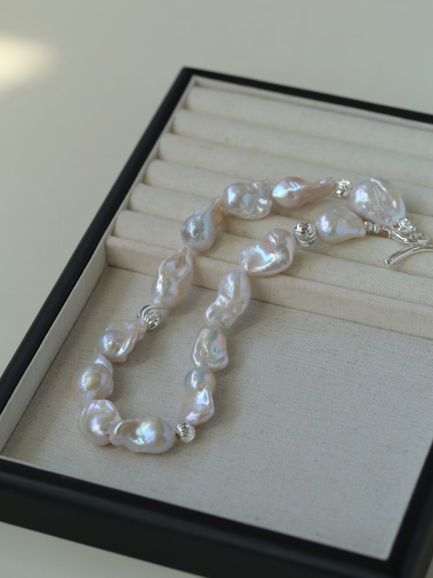Classic Elegant Baroque Pearl Beaded Choker Necklace gembea jewelry