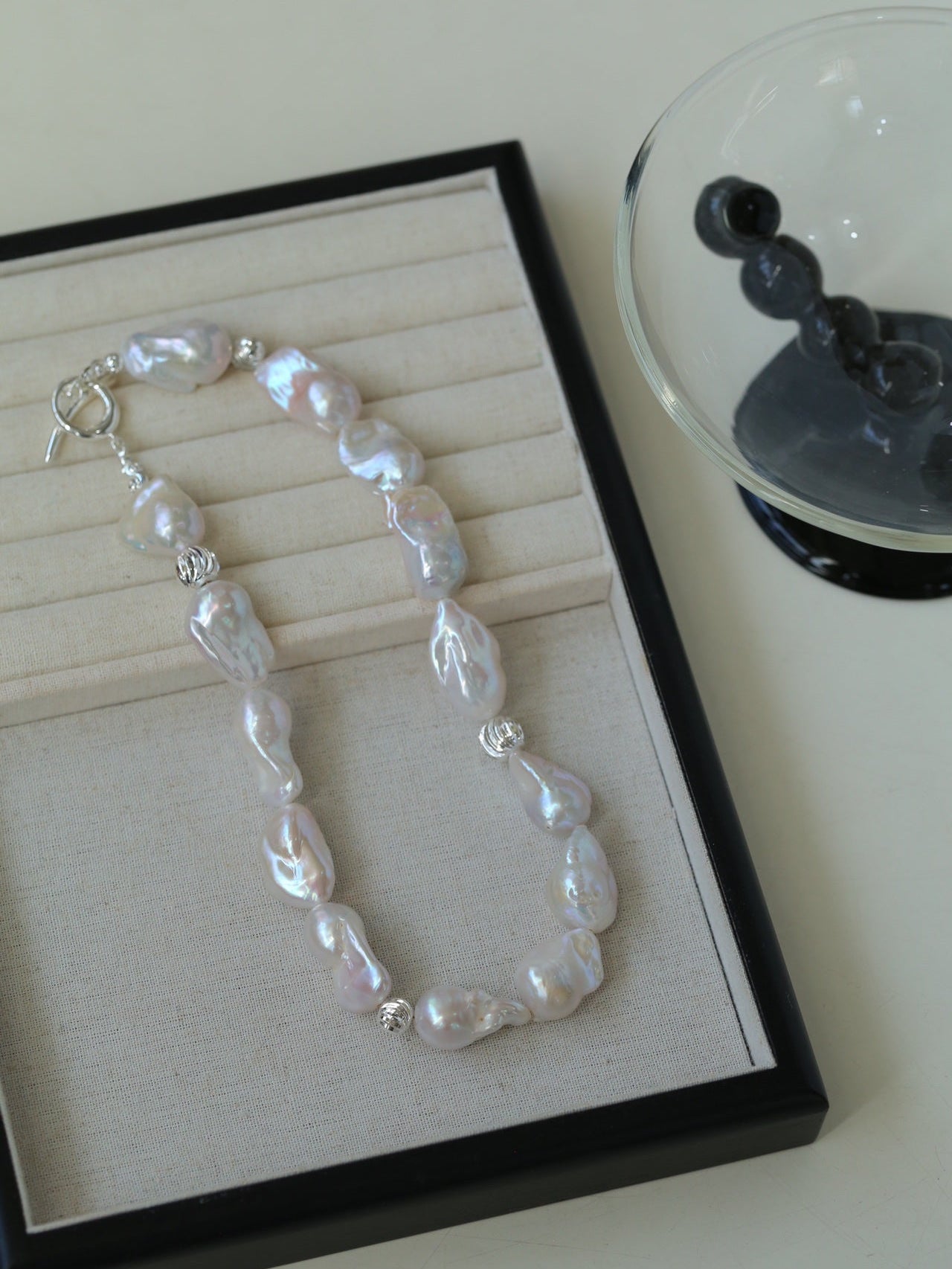 Classic Elegant Baroque Pearl Beaded Choker Necklace gembea jewelry