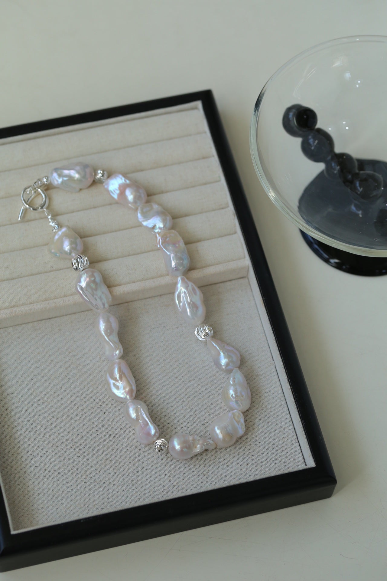 Classic Elegant Baroque Pearl Beaded Choker Necklace gembea jewelry