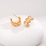 Stylish Classic Semi-round 18K Gold Earrings - Gembea Jewelry