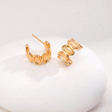 Stylish Classic Semi-round 18K Gold Earrings - Gembea Jewelry