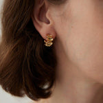Stylish Classic Semi-round 18K Gold Earrings - Gembea Jewelry