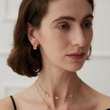 Stylish Classic Semi-round 18K Gold Earrings - Gembea Jewelry
