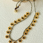 Colored Enamel Flower Pendant Choker Necklace gembea jewelry