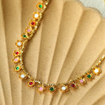 Colored Enamel Flower Pendant Choker Necklace gembea jewelry
