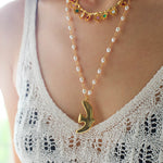 Colored Enamel Flower Pendant Choker Necklace gembea jewelry