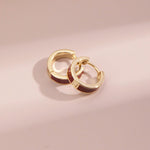 Colorfast Red Drop Glaze Enamel Hoops Earrings - Gembea Jewelry