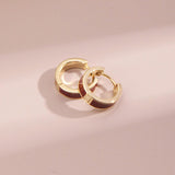 Colorfast Red Drop Glaze Enamel Hoops Earrings - Gembea Jewelry