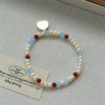Colorful Agate Pearl Beaded Bracelet gembea jewelry