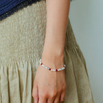 Colorful Agate Pearl Beaded Bracelet gembea jewelry