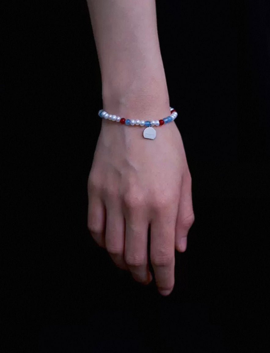 Colorful Agate Pearl Beaded Bracelet gembea jewelry
