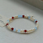 Colorful Agate Pearl Beaded Bracelet gembea jewelry