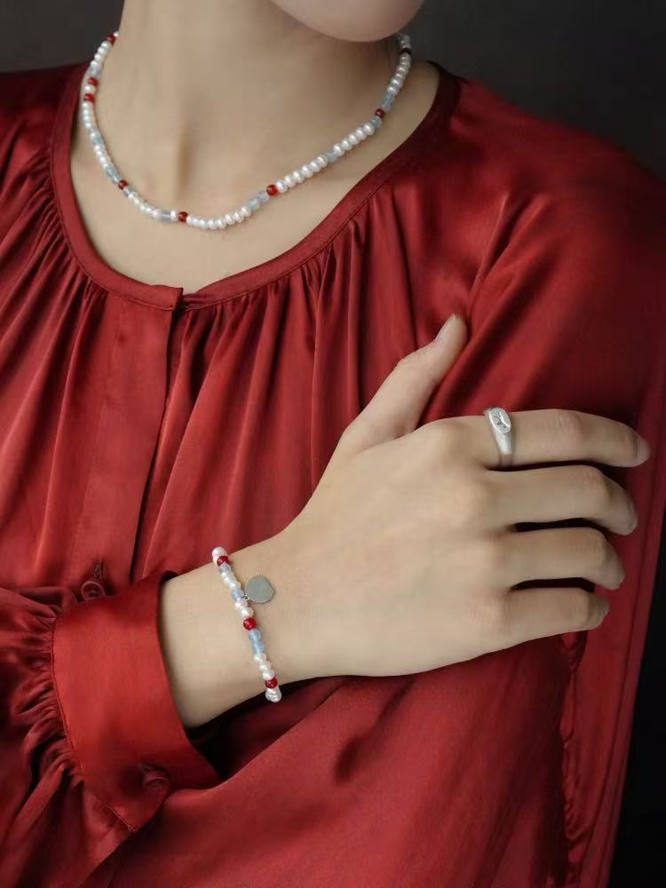 Colorful Agate Pearl Beaded Bracelet gembea jewelry