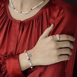 Colorful Agate Pearl Beaded Bracelet gembea jewelry