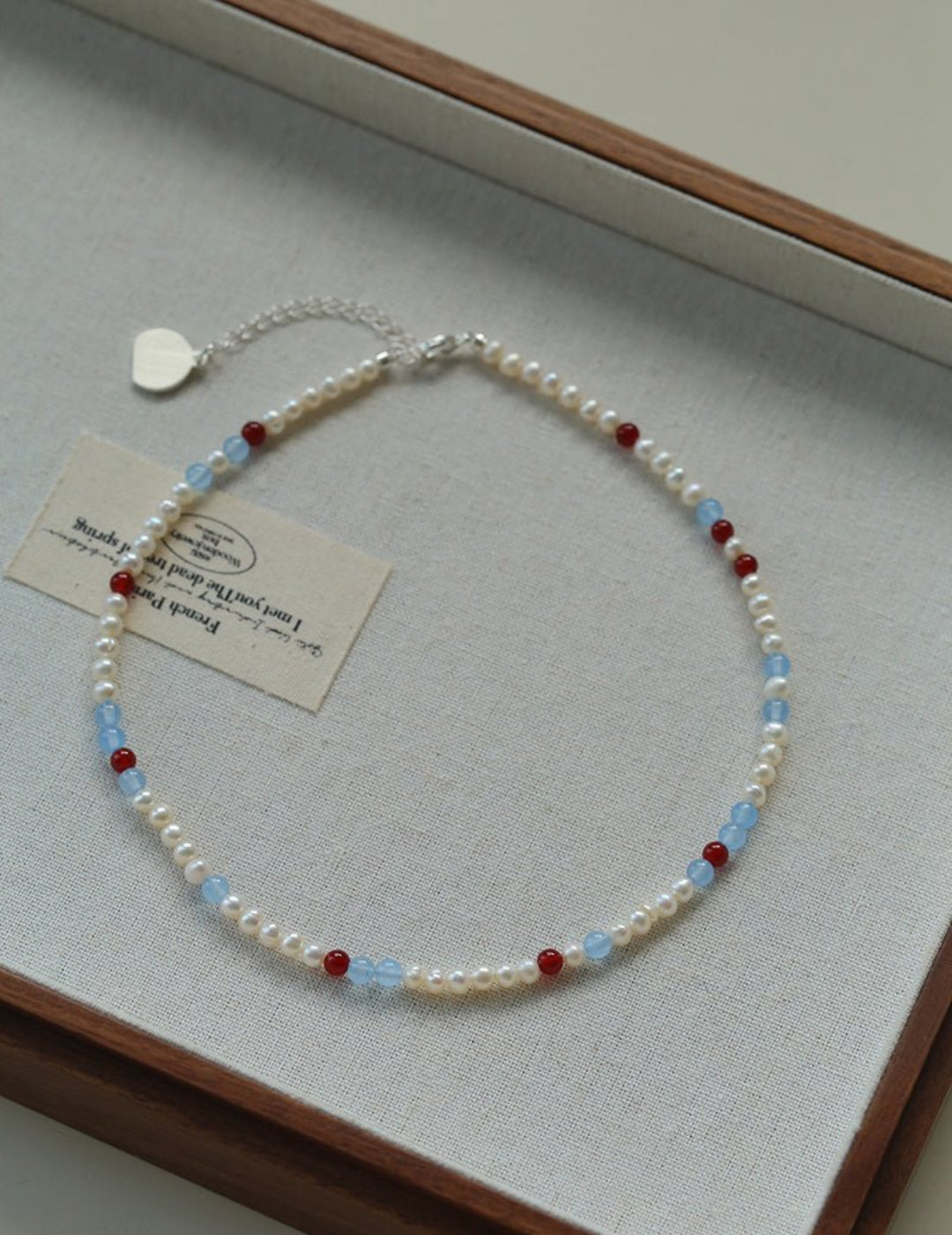 Colorful Agate Pearl Beaded Necklace gembea jewelry