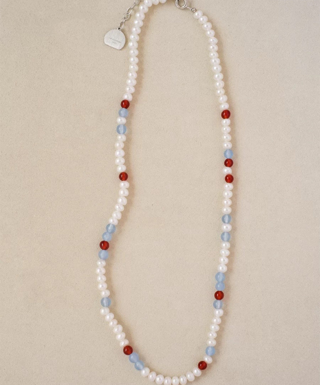 Colorful Agate Pearl Beaded Necklace gembea jewelry