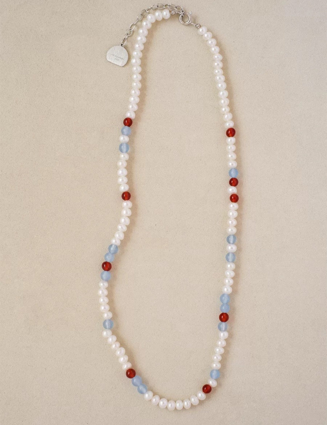 Colorful Agate Pearl Beaded Necklace gembea jewelry