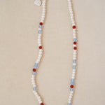Colorful Agate Pearl Beaded Necklace gembea jewelry