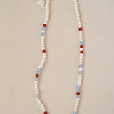 Colorful Agate Pearl Beaded Necklace gembea jewelry