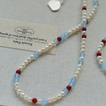 Colorful Agate Pearl Beaded Necklace gembea jewelry