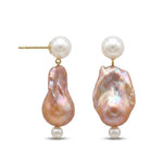 Colorful Baroque Pearl Drop Earrings gembea jewelry