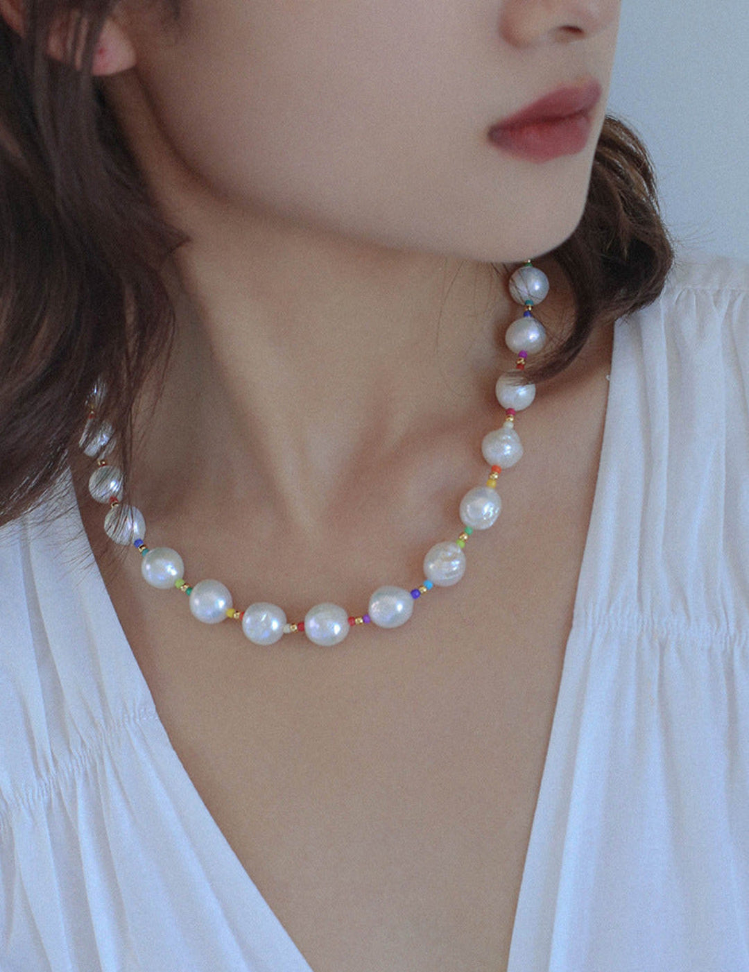 Gembea Jewelry Colorful Beaded Baroque Necklace