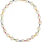 Colorful Beaded Baroque Pearl Necklace gembea jewelry
