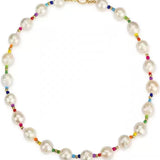 Colorful Beaded Baroque Pearl Necklace gembea jewelry