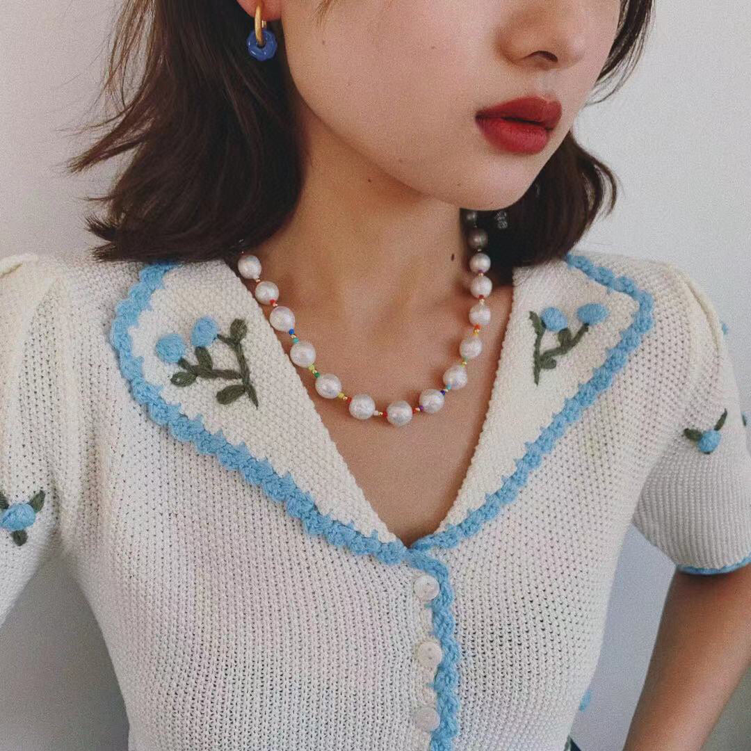 Gembea Jewelry Colorful Beaded Baroque Necklace