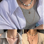 Colorful Beads Baroque Pearls Twisted Chain Necklace gembea jewelry