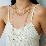 Colorful Crystal Pendant Chain Necklace gembea jewelry