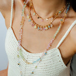 Colorful Crystal Pendant Chain Necklace gembea jewelry