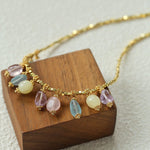 Colorful Crystal Pendant Charm Necklace gembea jewelry