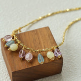 Colorful Crystal Pendant Charm Necklace gembea jewelry