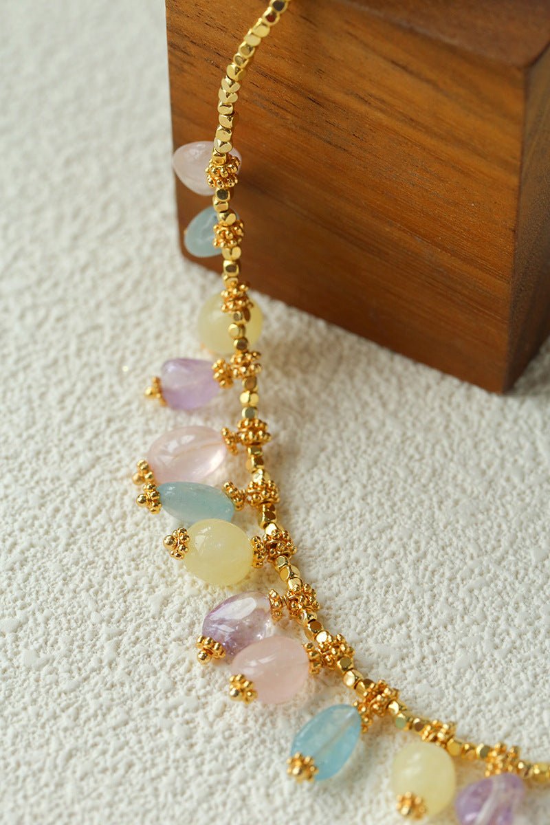 Colorful Crystal Pendant Charm Necklace gembea jewelry