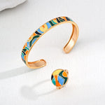 Colorful Drop Glaze Bangles Cuff Bracelets - Gembea Jewelry