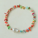 Sea's Embrace Series Gemstone Baroque Pearl Necklace - Gembea Jewelry